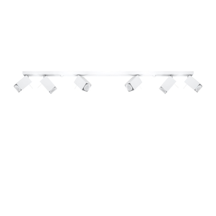 Plafon LUMILO VENZO, 6 surse de iluminat, alb, 118x6x16cm
