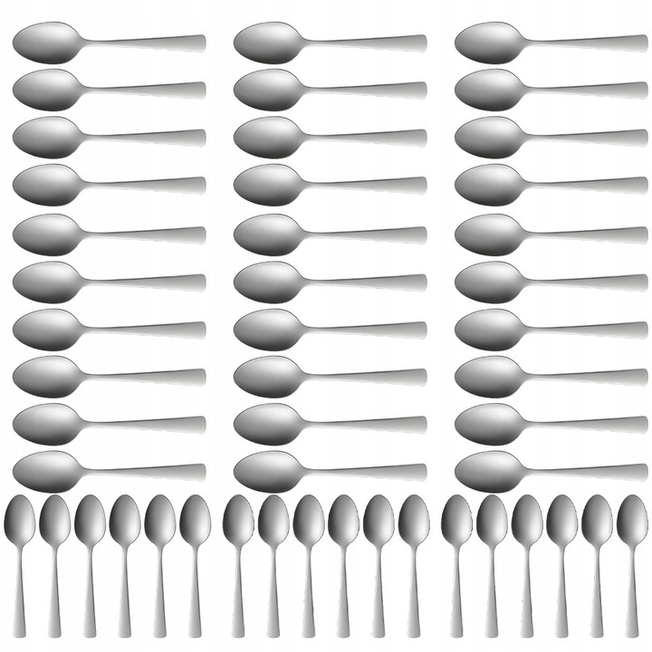 Set 48 Lingurite Inox, Elegante, Pentru Cafea si Ceai, Usor de Curatat