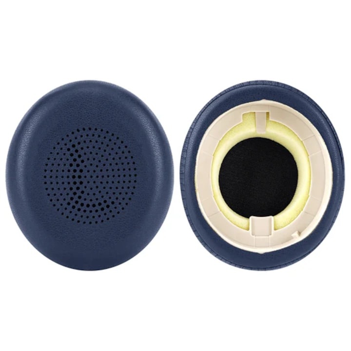 Set 2 bureți pentru căști FunShop, piele ecologică, prietenos cu pielea, albastru închis