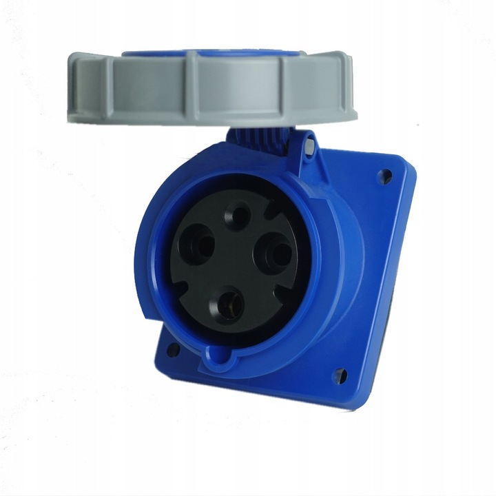 Priza Industriala Unghiulara 63A/3P 230V IP67 Albastra