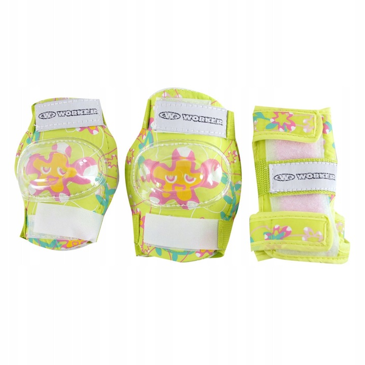 Set Genunchiere si Cotiere WORKER Greeny, Marime XS, Copii
