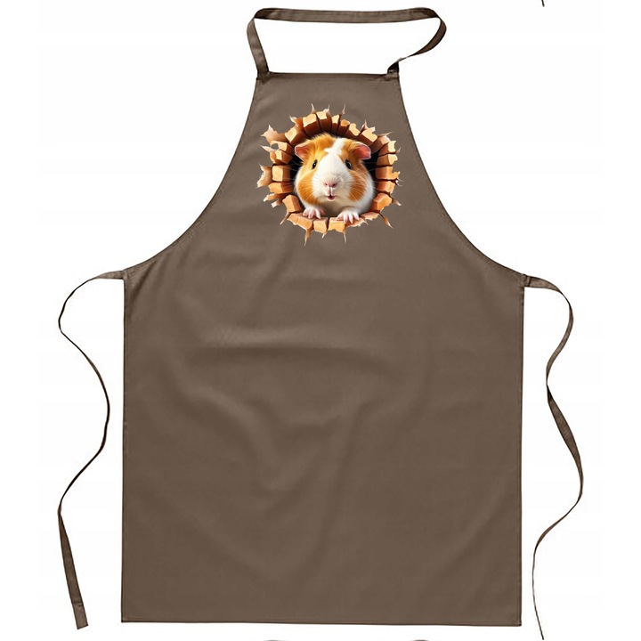 Sort de bucatarie bej cu porcusor de Guineea, unisex, bumbac