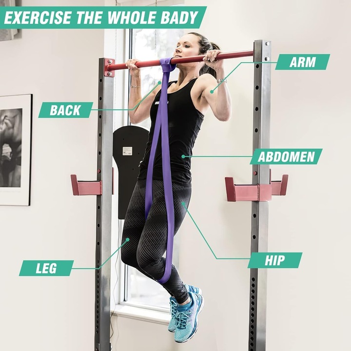 Ellenállási gumiszalag szett, changdi, 4 darab, többszínű, 200 cm, edzéshez, fitneszhez, jógához