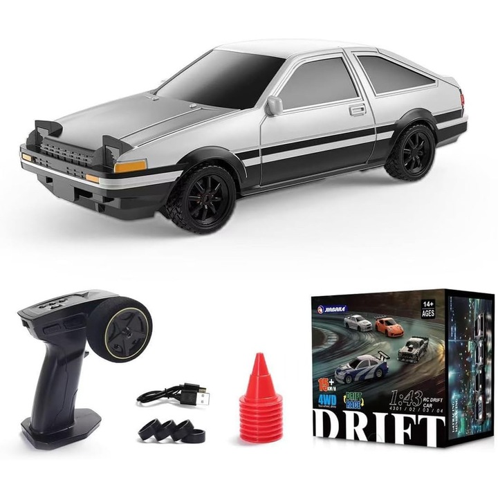 Masinuta de drift electrica, 1/43, 4WD, control proportional, viteza maxima 15 km/h, multicolor