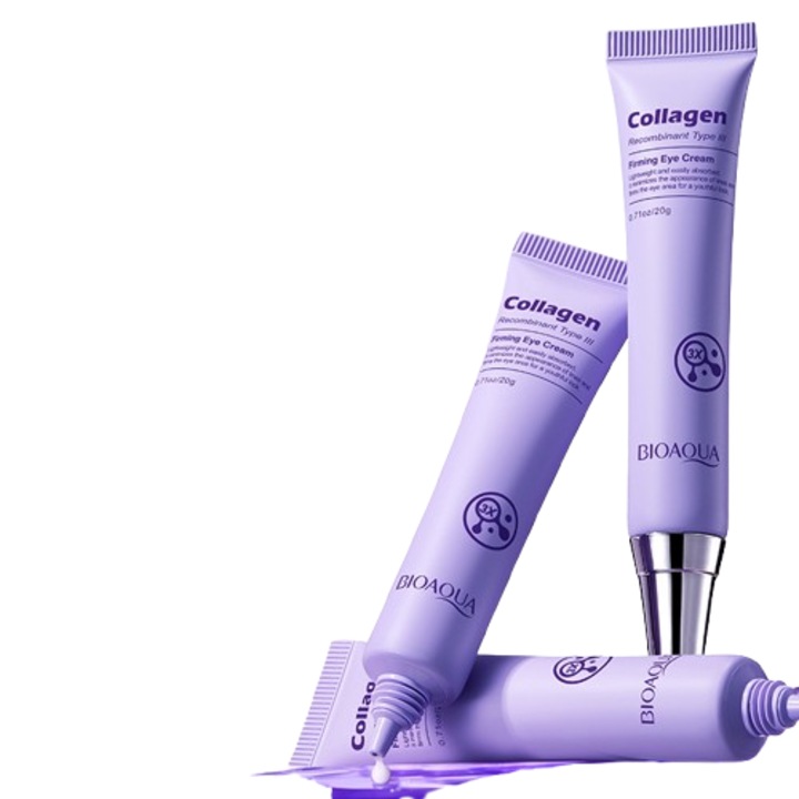 Crema de ochi BIOAOUA, colagen recombinat tip III, 20g, hidratanta, antirid