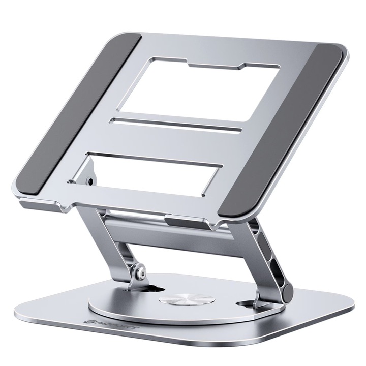 Suport laptop Texixi, 11-17 inch, argintiu, ergonomic, ajustabil inaltime, rotativ 360°