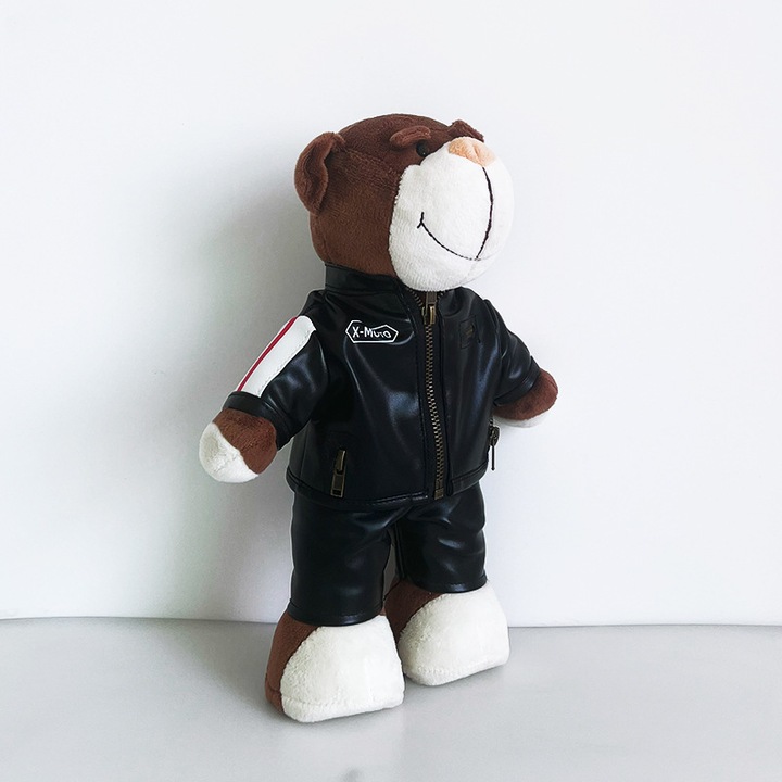 Jucarie de plus ursulet de curse, 28x14cm, piele neagra