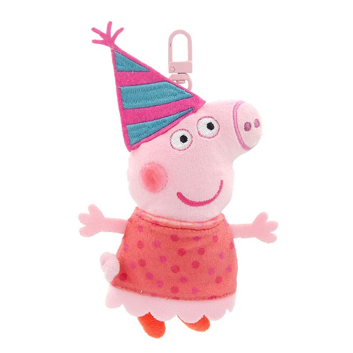 Charm palarie jucarie de plus Peppa Pig, 12cm