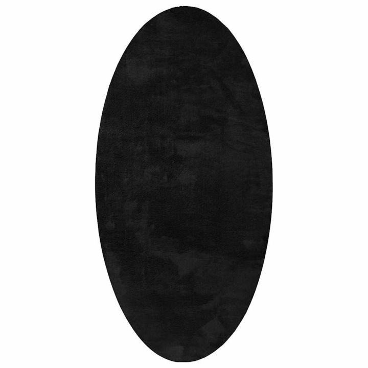 Килим HUARTE vidaXL, Черно 100 x 200 cm, 100% полиестер