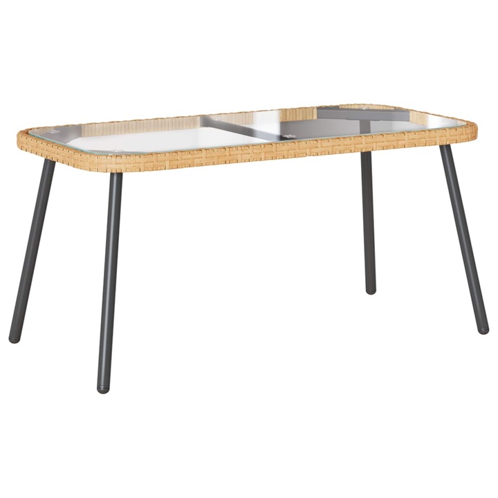 vidaXL Dohányzóasztal Barna és fekete 90 x 45 x 43 cm polirattan 4108268