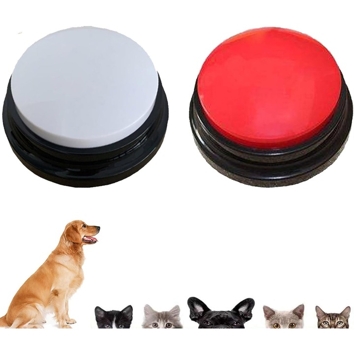 Кликер за обучение на кучета, 30-секунден запис, забавен подарък, червен