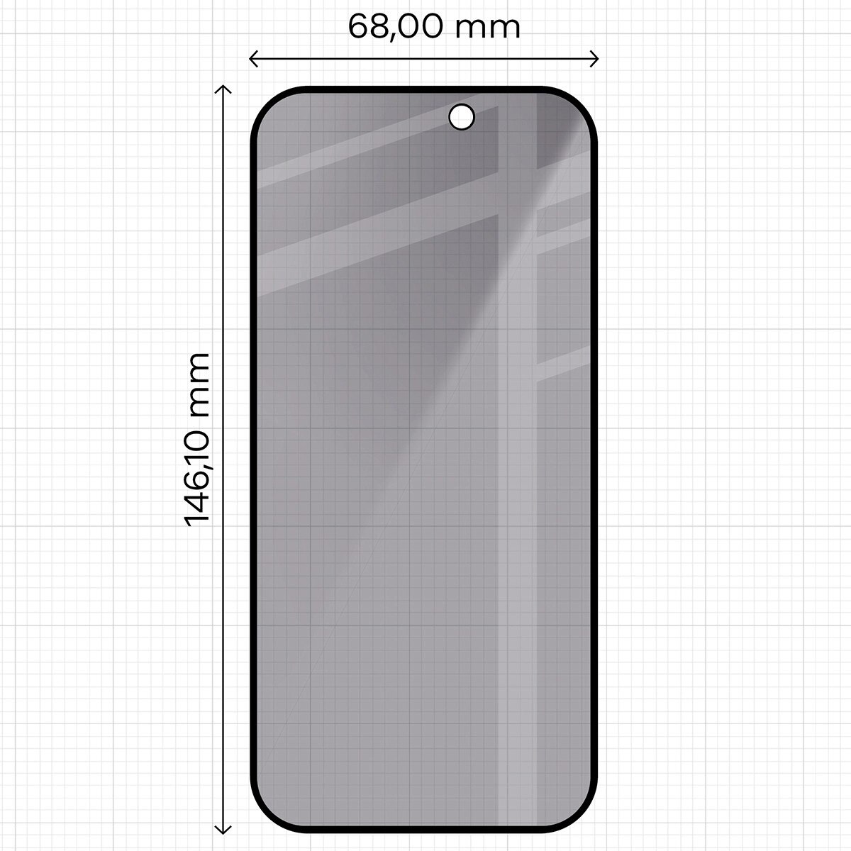 Set 2 Sticla privacy cu rama de montare Bizon Glass Aplikator Shadow do iPhone 16 Pro / 17