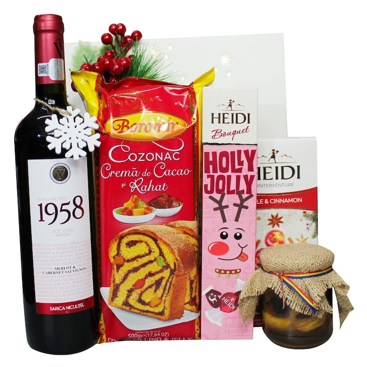 Cos Cadou cu 6 produse Craciun Red