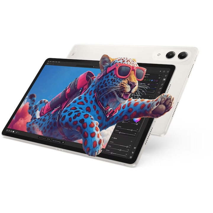 Таблет Lenovo Yoga Tab, Seashell с процесор 1x Cortex-X4 (3.3 GHz) + 3x Cortex-A720 (3.2 GHz) + 2x Cortex-A720 (3.0 GHz) + 2x Cortex-A520 (2.3 GHz), 12 GB, 256 GB, Android 15, Бял