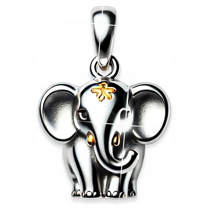 Pandantiv, Larezo, Argint, Argint 925, Cu Cristale, Elefant, Cu Cutie Eleganta, Ideal Pentru Cadou, O Bijuterie Fina Ce Simbolizeaza Puterea Interioara Si Loialitatea, Calitate Excelenta