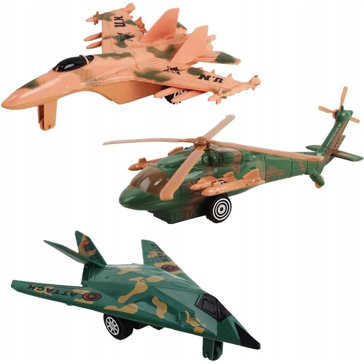 Set militar 56 piese, figurine soldati, vehicule militare, avion, portavion