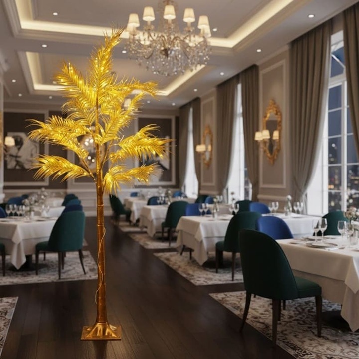 Palmier Decorativ Luminos LED - Arbore Artificial 180 cm cu Alimentare USB - Decor pentru Craciun, Evenimente, Restaurante