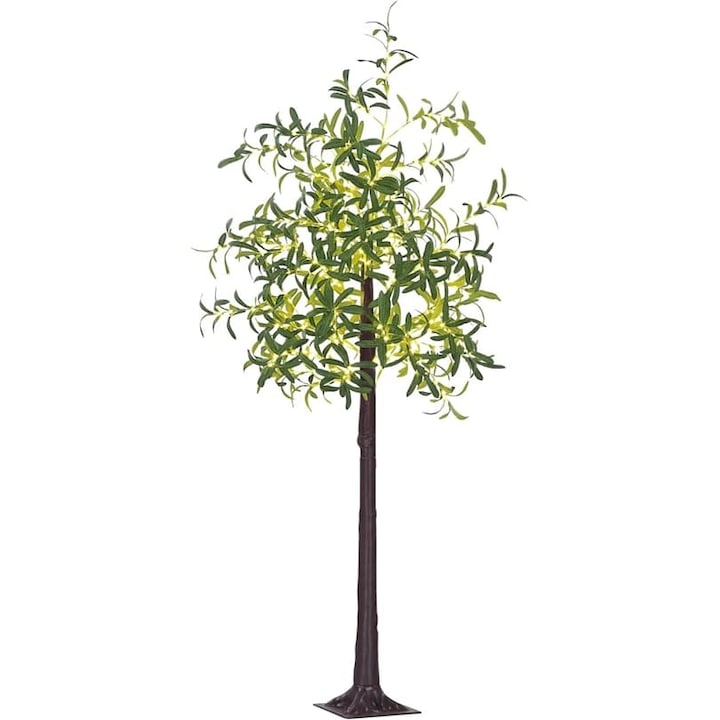 Изкуствена маслина 150 см с 240 LED-а - Декоративно светещо дърво за хол, събития, ресторант, Коледа, хотел