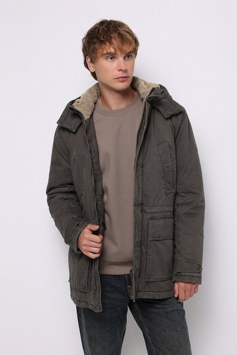 Colin's, Geaca cu gluga si caotuseala matlasata, Gri inchis