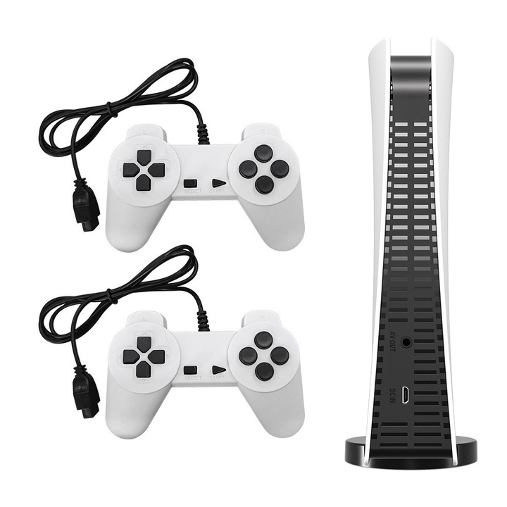 Pachet consola de jocuri (cu doua controllere), 5 PRO Enhanced Edition, Configuratie Plug and Play, Accepta o experienta 4K/120fps ultra-fluida
