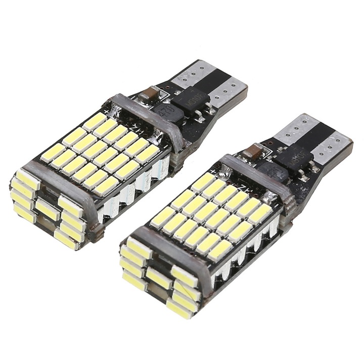 2 db LED T15 autós izzó készlet, fehér 6500k, féklámpa, alacsony energiafogyasztás