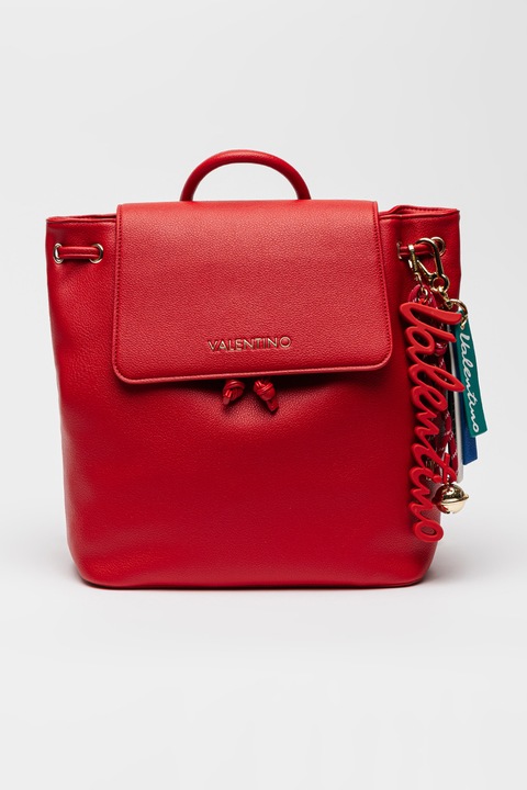 Valentino Bags, Rucsac de piele ecologica cu clapa, Rosu