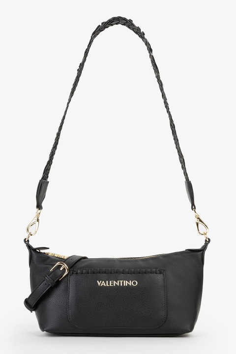 Valentino Bags, Чанта през рамо със сплетена презрамка, Черен