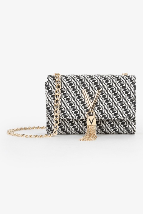 Valentino Bags, Клъч Divina Summer с презрамка с верижка, Бял, Черен