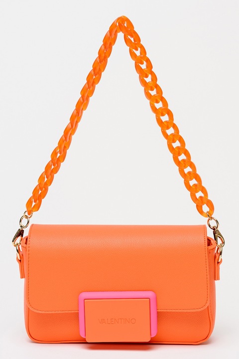 Valentino Bags, Чанта през рамо Thetis от еко кожа, Неоново оранжево