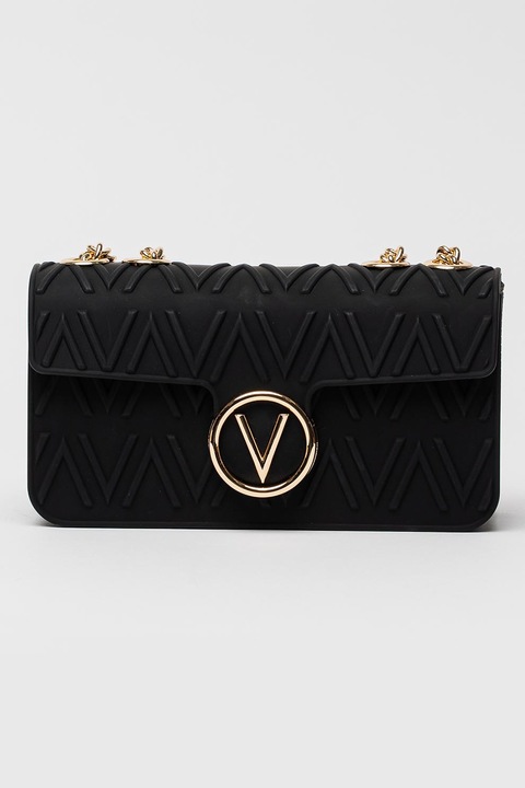 Valentino Bags, Чанта през рамо с релеф и верижка-презрамка, Черен