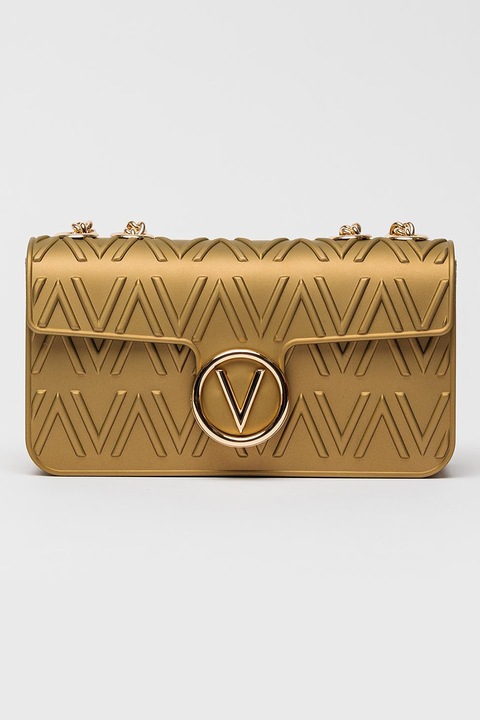 Valentino Bags, Чанта през рамо с релеф и верижка-презрамка, Златист