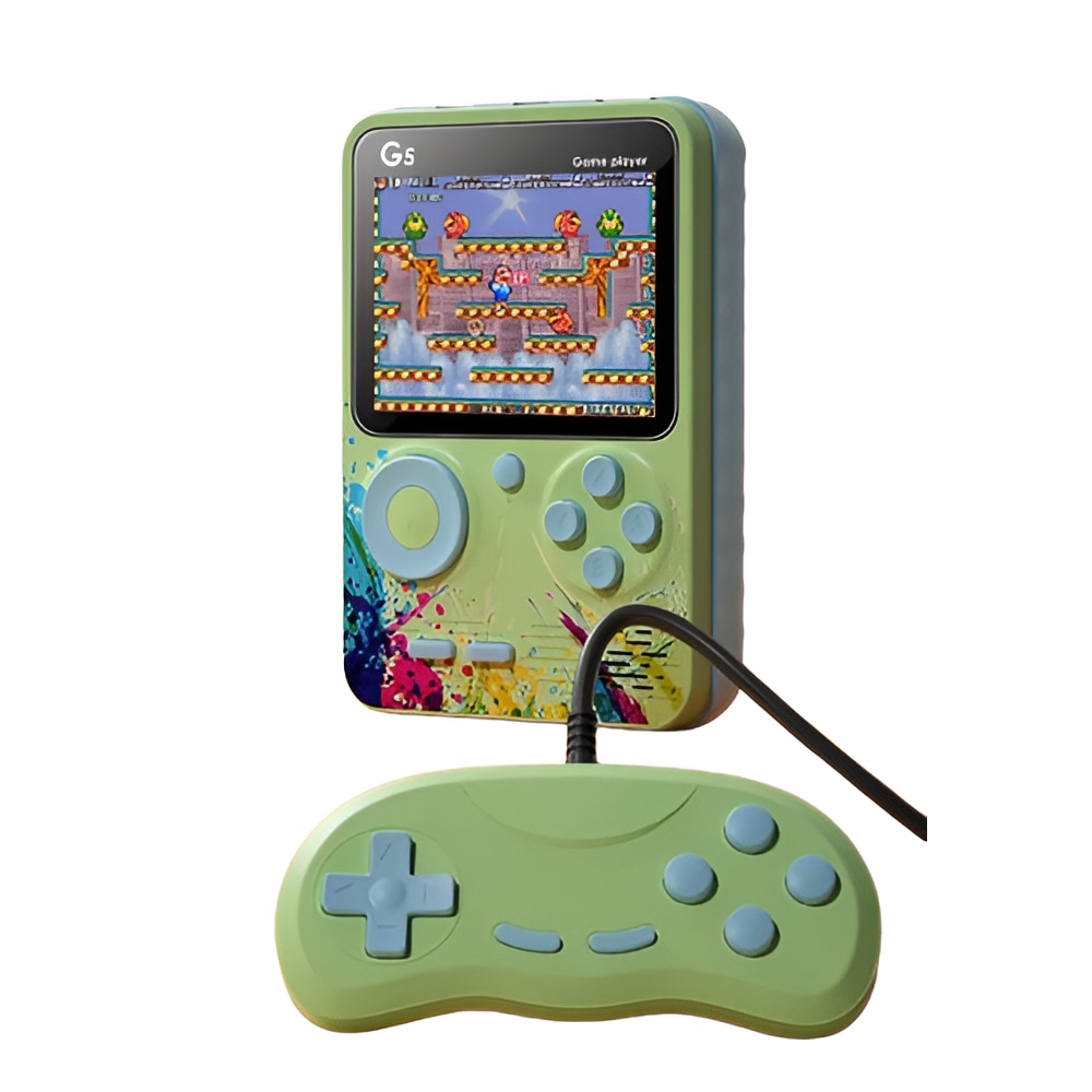 Consola de jocuri portabila ZYTEQ®️ G5, ecran 3 inch, 500 de jocuri, retro, verde
