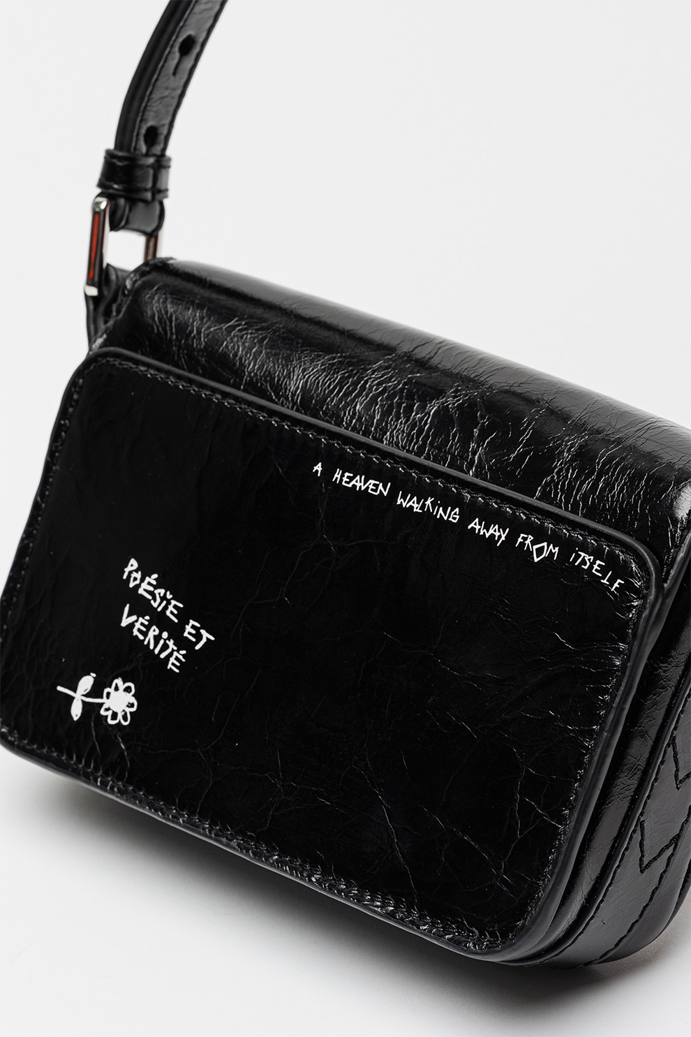 バック Zadig & Voltaire, Geanta crossbody de piele Le Zazi, Alb, Negru