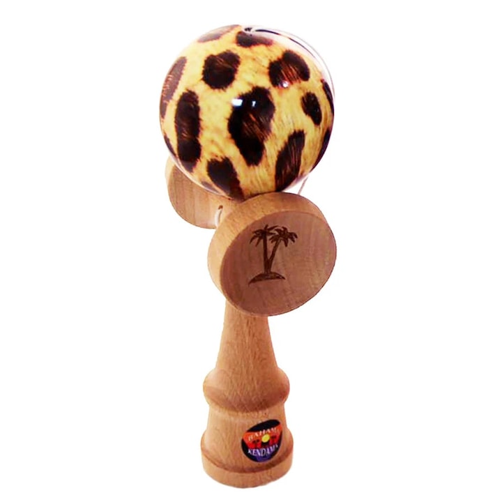 Kendama Bahama Animale Leopard, lemn masiv, imprimeu hidro-imprimat, standard
