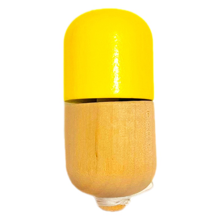 Kendama, galben, lemn, interactiv, 3+ ani