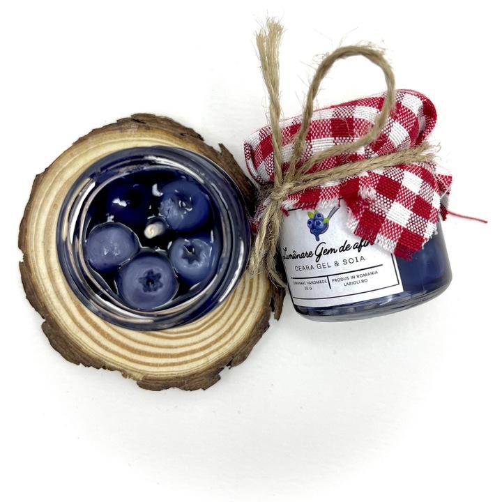 Lumanare parfumata Larioli – Gem de Afine din ceara gel si soia, 35g – perfecta pentru cadou