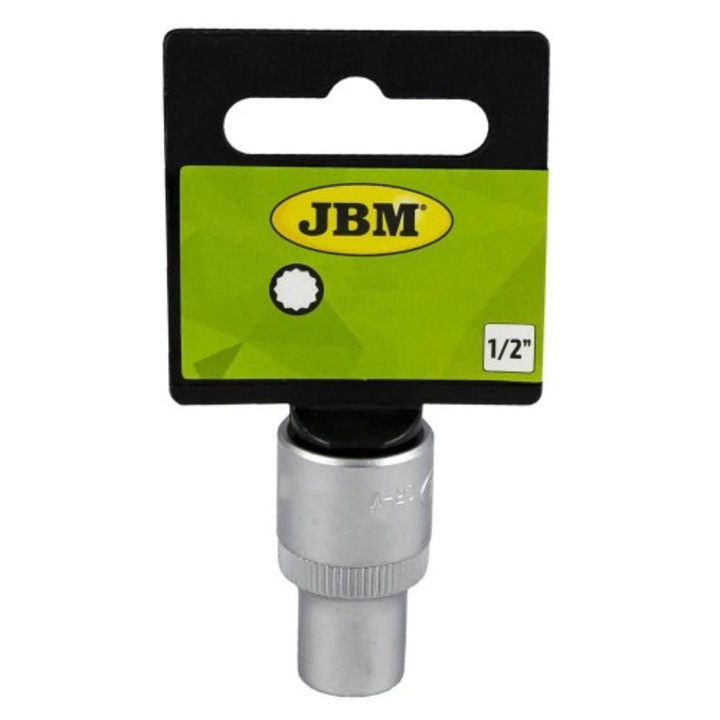 Set tubular scurt bihexagonal JBM 12x19mm, crom vanadiu