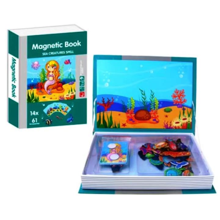 Joc educativ, carte magnetica, animale marine, 3+