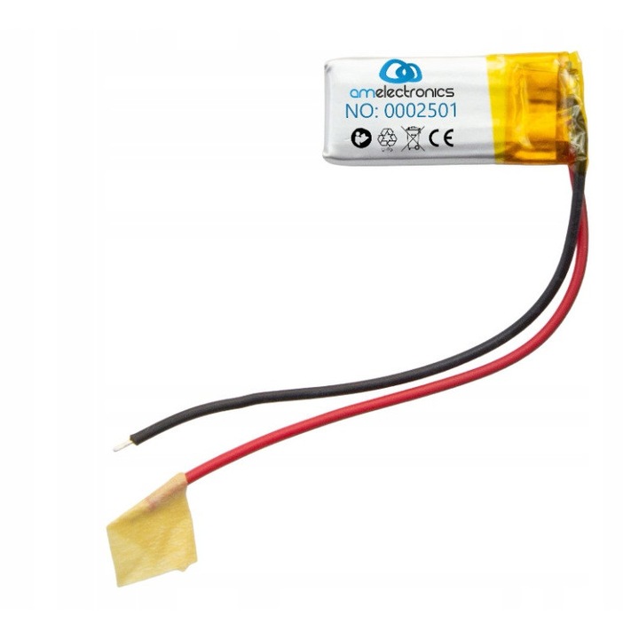 LiPo батерия 3.7V 40mAh 301120, ултракомпактна, размери 3x11x20mm
