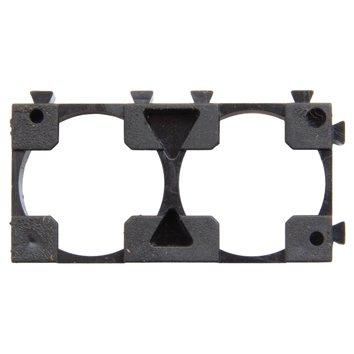 Set 10 bucati Suport modular pentru 2 celule 18650, AM Electronics, ABS, 9x20.2x40.4mm