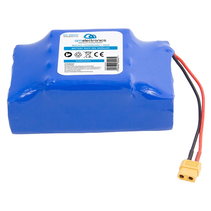 Akumulator 18650 36V 10S2P Li-Ion AM Electronics, 4400mAh, 57x85x135mm, pentru desci electrice