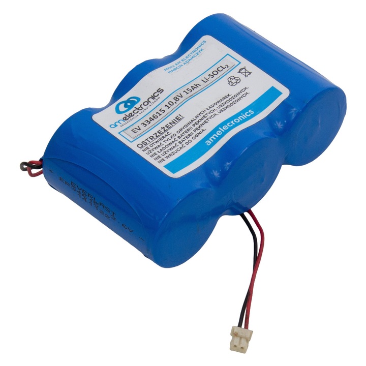 Батерия Li-SOCl2 10,8V 15Ah AM Electronics, размери 34,2x61,5mm