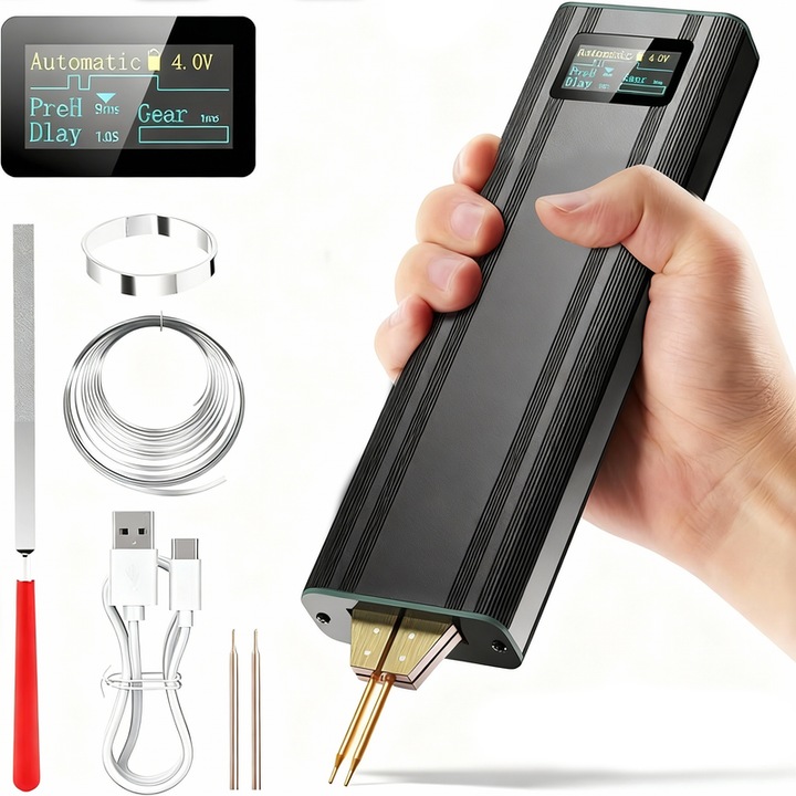 Aparat de sudura portabil pentru baterii, 80 niveluri de putere, incarcare rapida Type-C, design compact