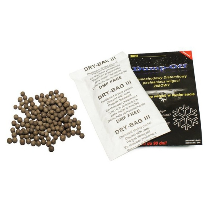 Sac absorbant idealSTORE de umiditate pentru masina, Dimensiuni 6 x 24 cm, reduce condensul si aburirea geamurilor, previne formarea mucegaiului