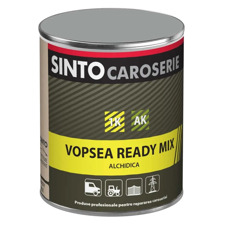 Vopsea industriala Argintiu 18 / RAL 9006, pentru utilaje, metal, constructii - Sinto, 1L