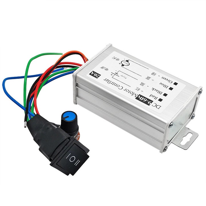 PWM контролер за обороти на DC мотор, 9-60V, 20A, 0-100%, с превключване на посоката напред/назад