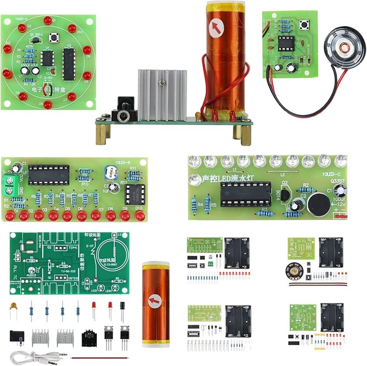 Set DIY bobina Tesla 15W, PSC, manoperă simplă, educativ, 15x24V DC