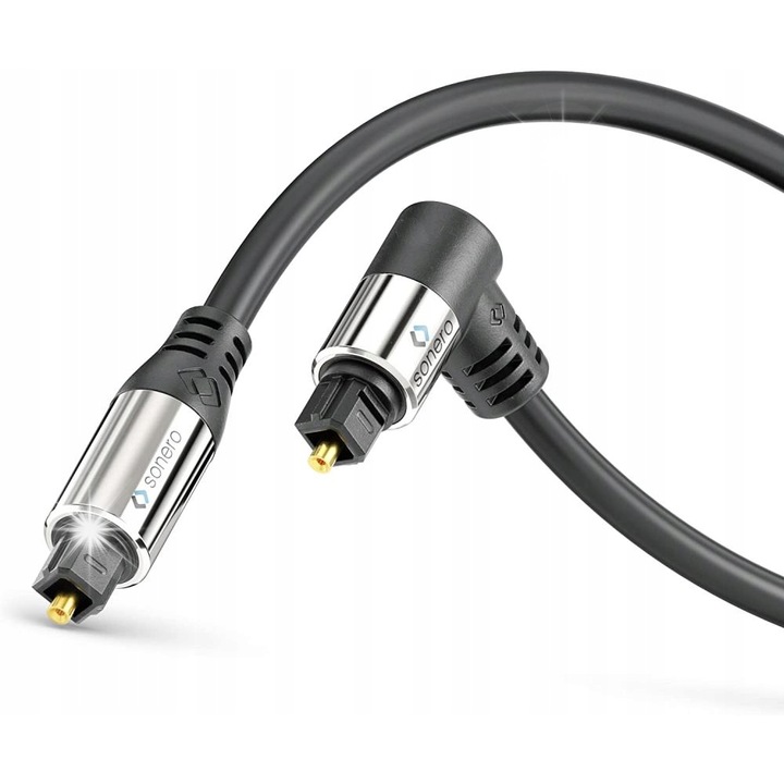 Sonero SOC110-050 Toslink optikai audiokábel, 5m, aranyozott csatlakozók, fekete