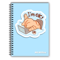 Caiet Foaie Velina A5, MG Office, Caiete cu Spirala, 80 Foi Veline, Hartie Alba 80g, I'm OK, Premium Softcover