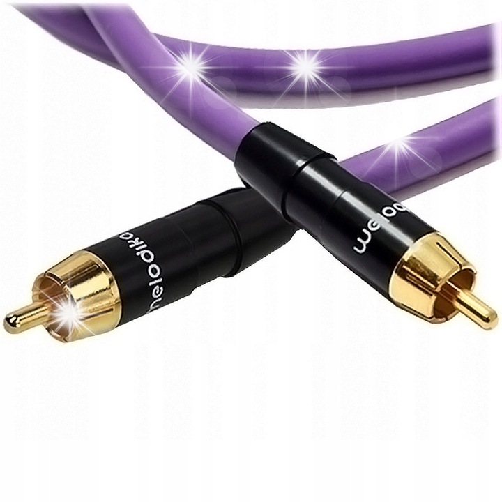Melodika Purple Rain RCA - RCA audiokábel 0,5m, 99,99% OFC réz, aranyozott csatlakozók